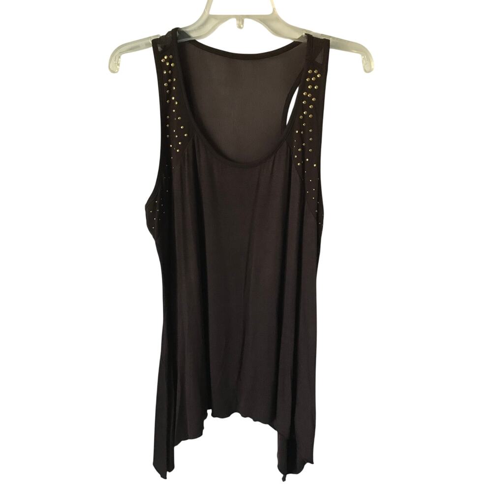 AB Studio Womens Tank Top Gold Studs Mesh Goth Fairycore Wimsygoth Size Large